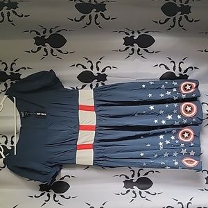 Hot Topic xl captain america Her Universe Marvel dress NWT